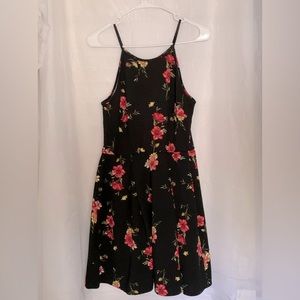 Soprano Black & Pink Floral Dress